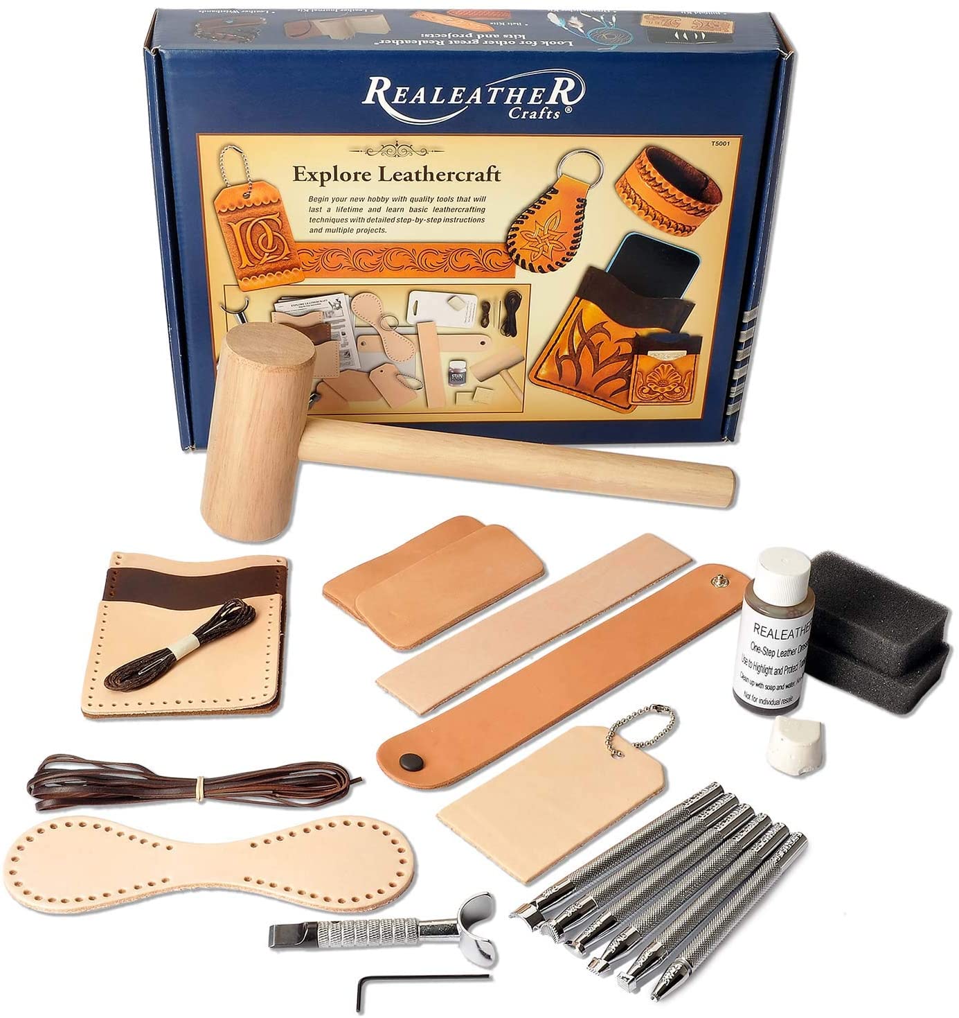 Realeather beginner leatherworking kit gift ideas for dad