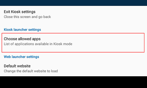 Pick allowed apps displayed in Kiosk mode