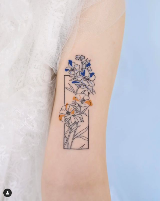  Flower Frame Tattoo