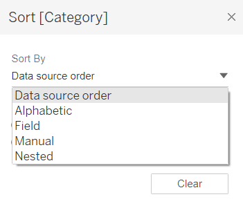 Tableau Sort Data