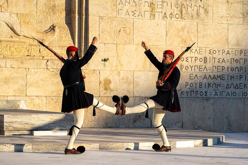 Atenas, Parlamento, Syntagma, Grecia, Guardia, Griega, evzones