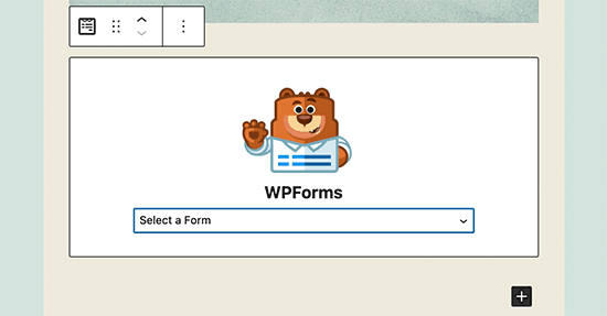 Bloco WPForms no editor do WordPress