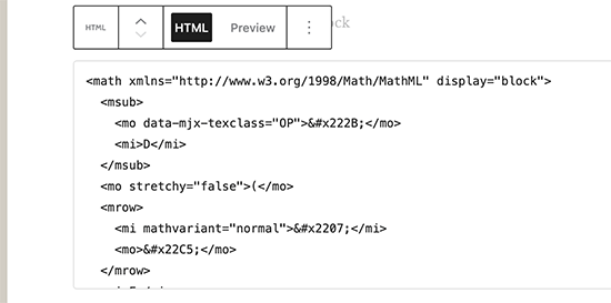 Adicionando código MathML no WordPress