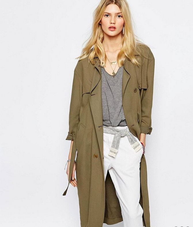 Khaki in clothes: how to wear in 2022, what to combine with, successful looks 10