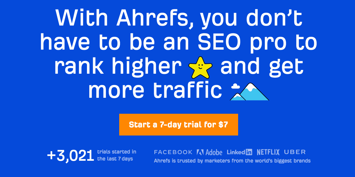 ahrefs home page