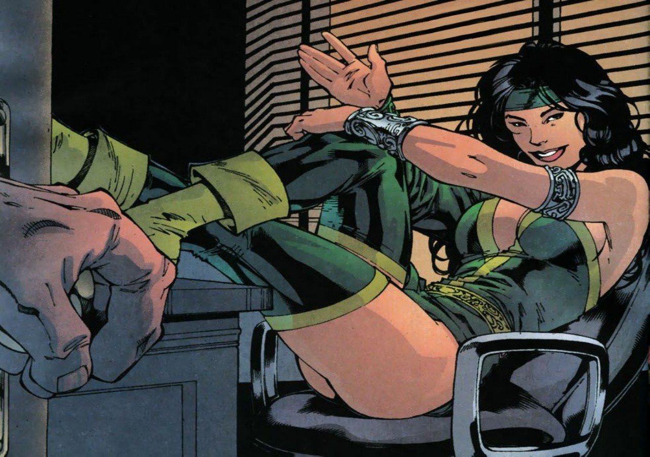 Cheshire, or Jade Nguyen, is a half French and half Vietnamese female villain superhero