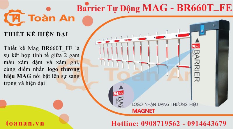 đặc điểm nổi bật 1 - thiết kế mẫu mã của Barrier tự động Mag BR660T_FE.