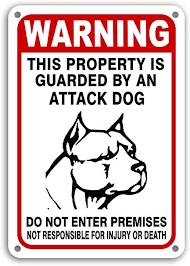 Amazon.com : BEWARE OF DOG Sign - Attack Dog on Duty Warning - pet ...
