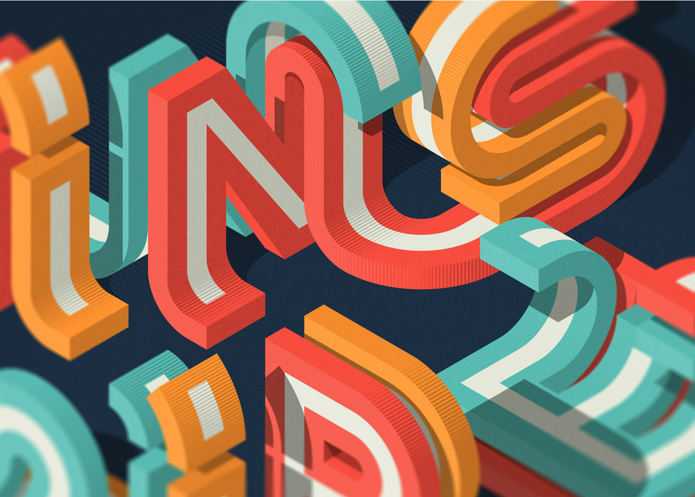 colour Illustrator Isometric lettering type typedesign typography   vector font design