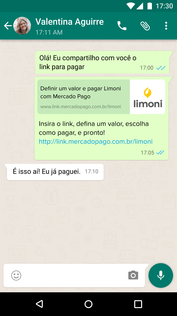 print de cobrança no whatsapp