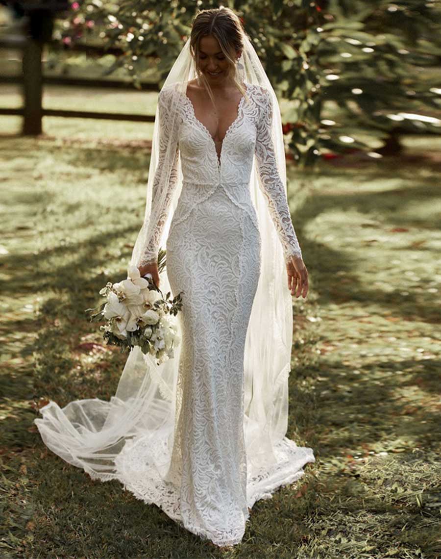wedding dress with train