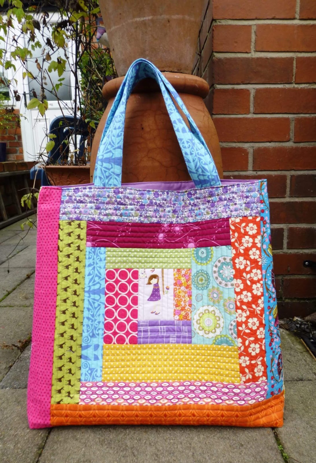 quilt as you go tote bag