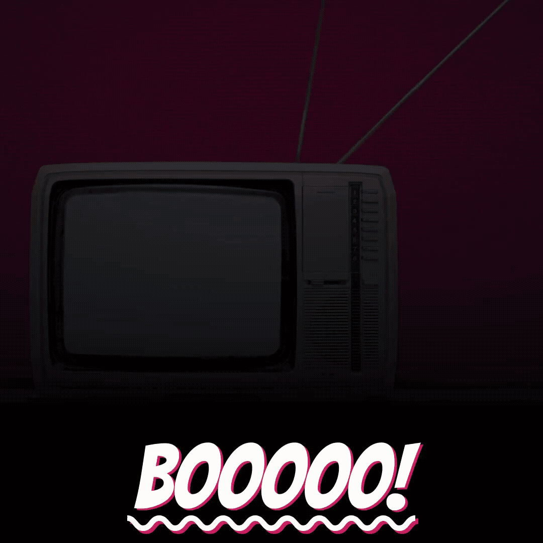 funny monster in old tv gif image 
