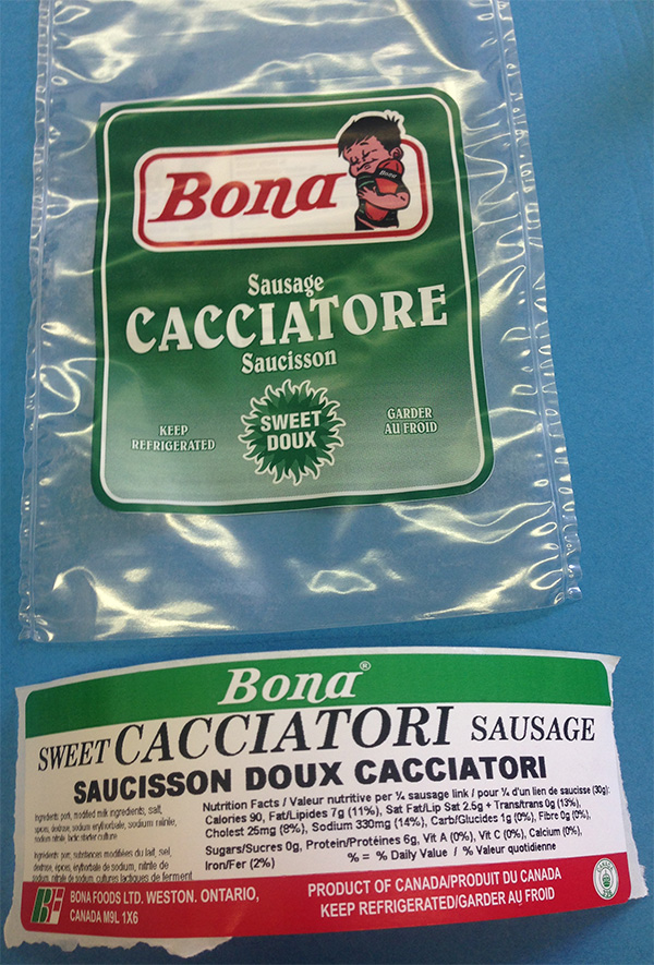 Bona Sausage Cacciatore - Sweet (variable weight)