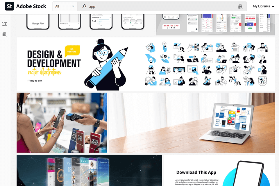 photo stock websites for app design adobe stock