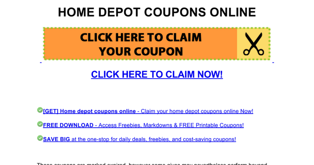 home depot coupons online Google Docs