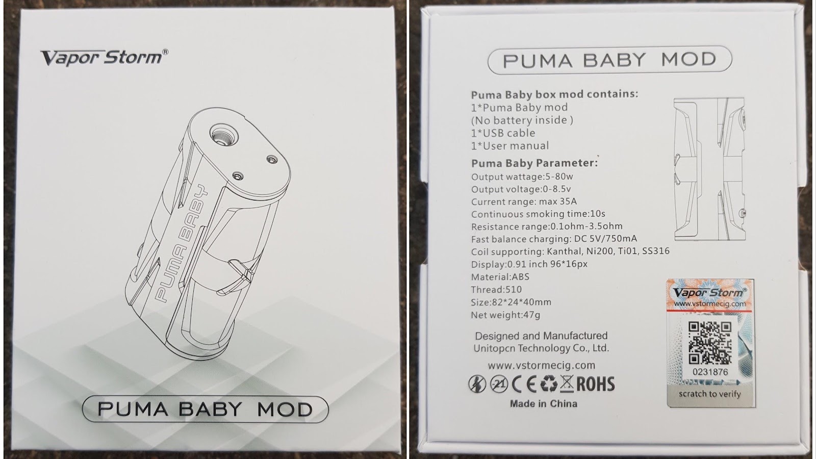 Puma Baby Mod by Vapor Storm Review 