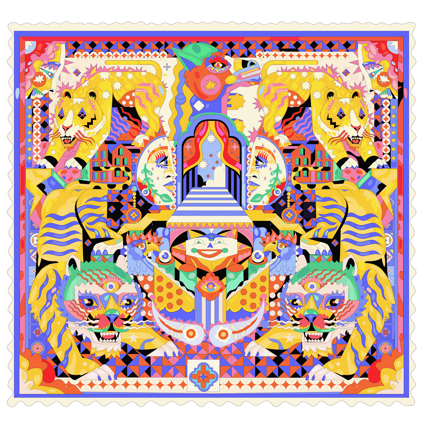 Advertising  cubism Digital Art  edition ILLUSTRATION  pastel pattern psychedelic trippy vector