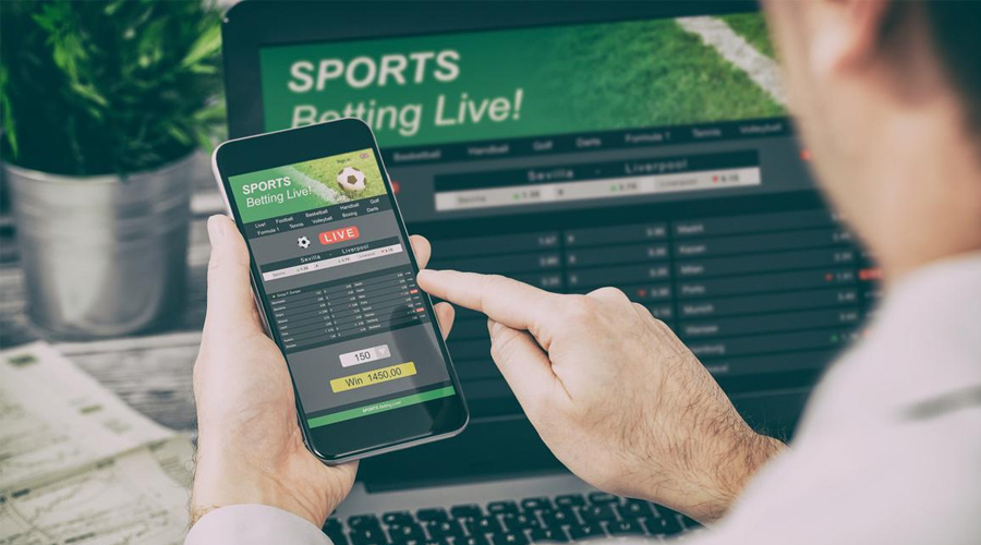 person creating an account in a sports betting site