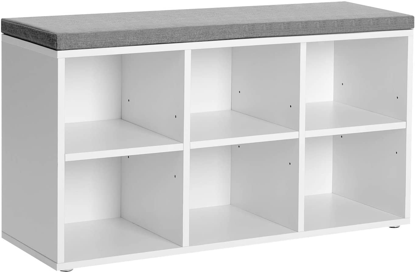 VASAGLE Shoe Bench with 6 Compartments and 3 Adjustable Shelves