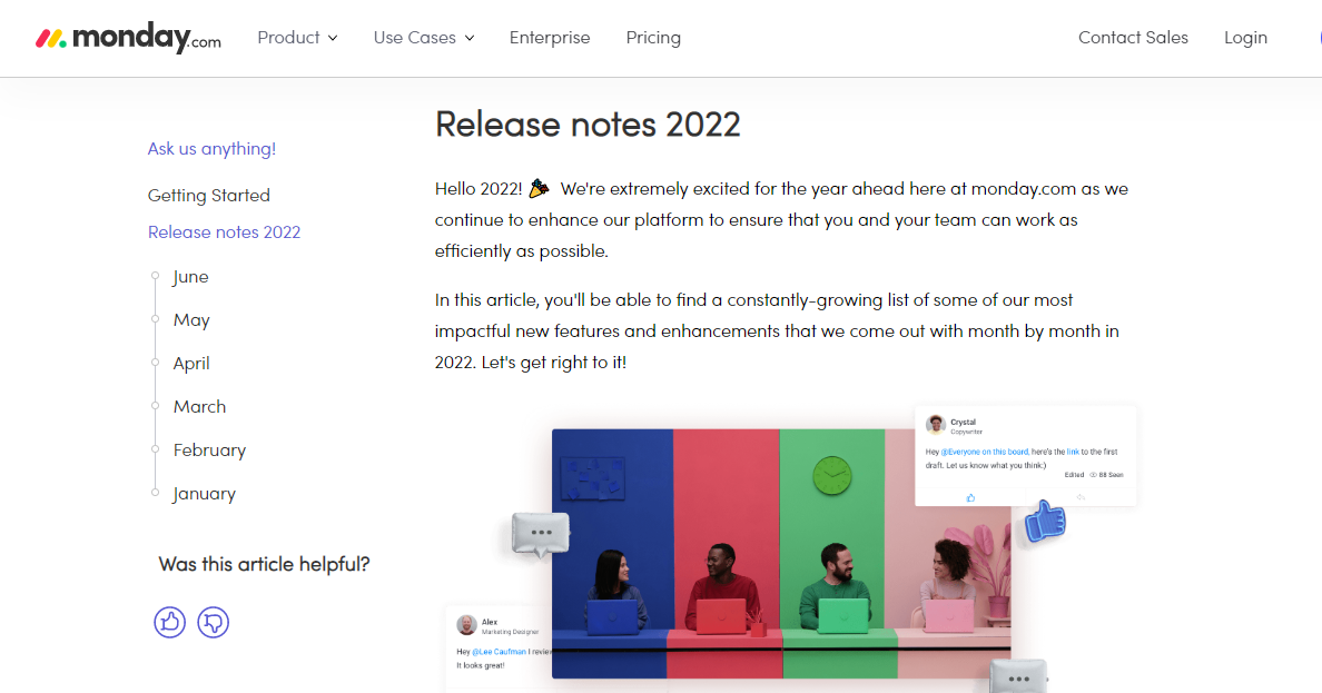 monday.com release notes 2022