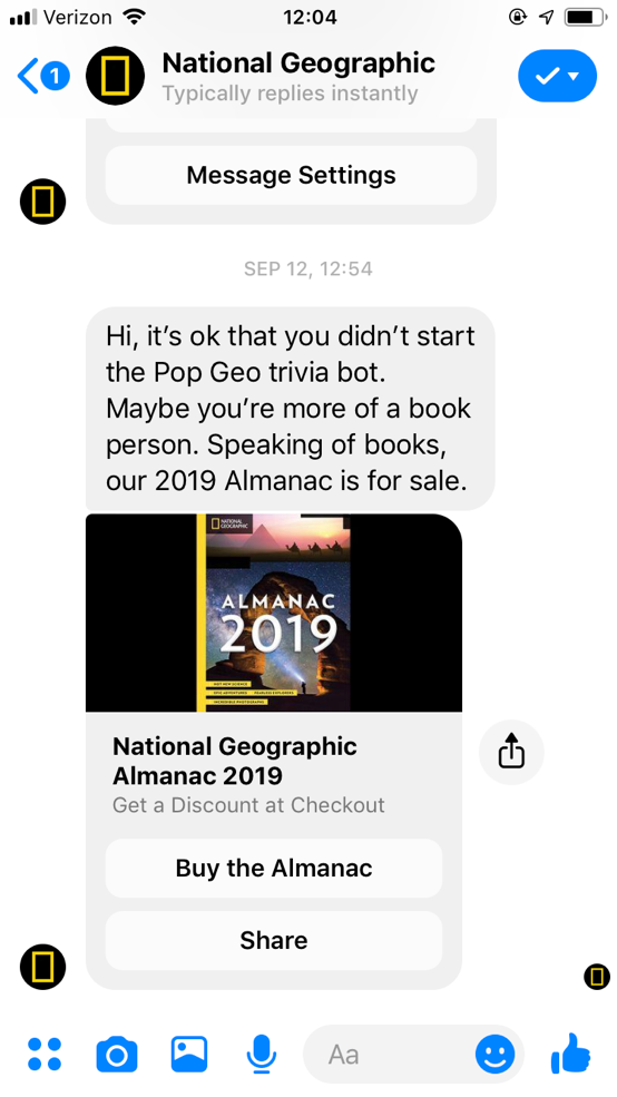 popular chatbots nat geo bot