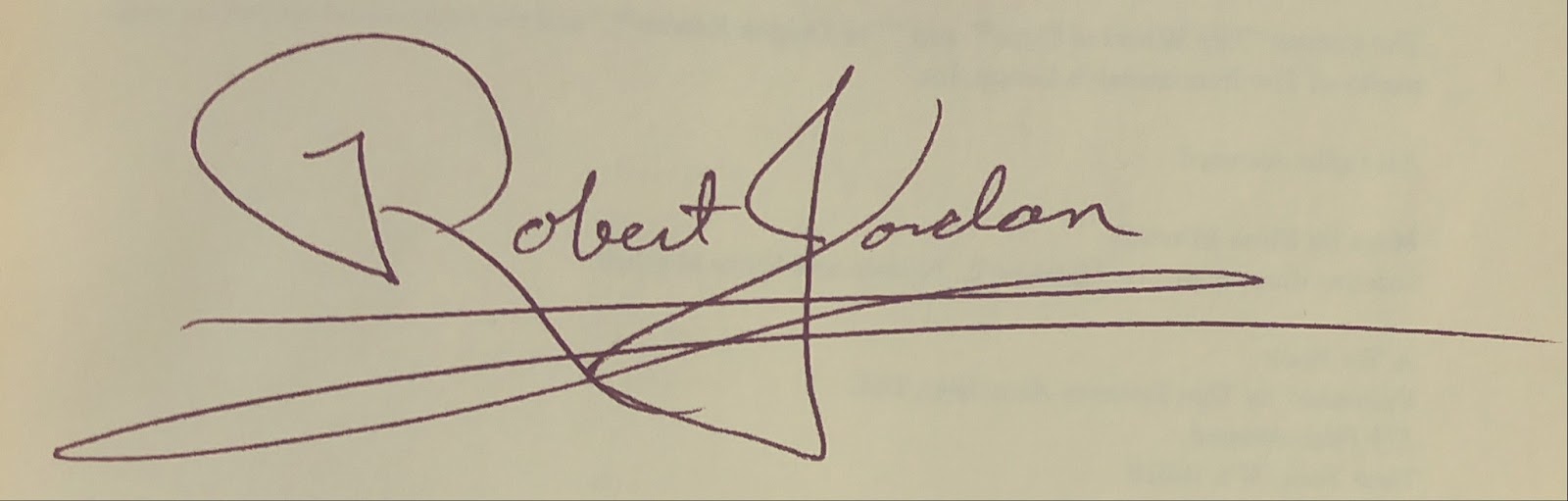 The signature of Robert Jordan