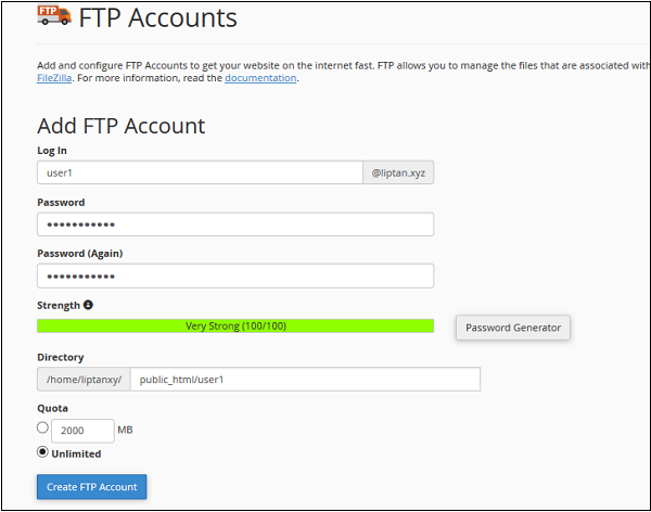Add FTP Accounts
