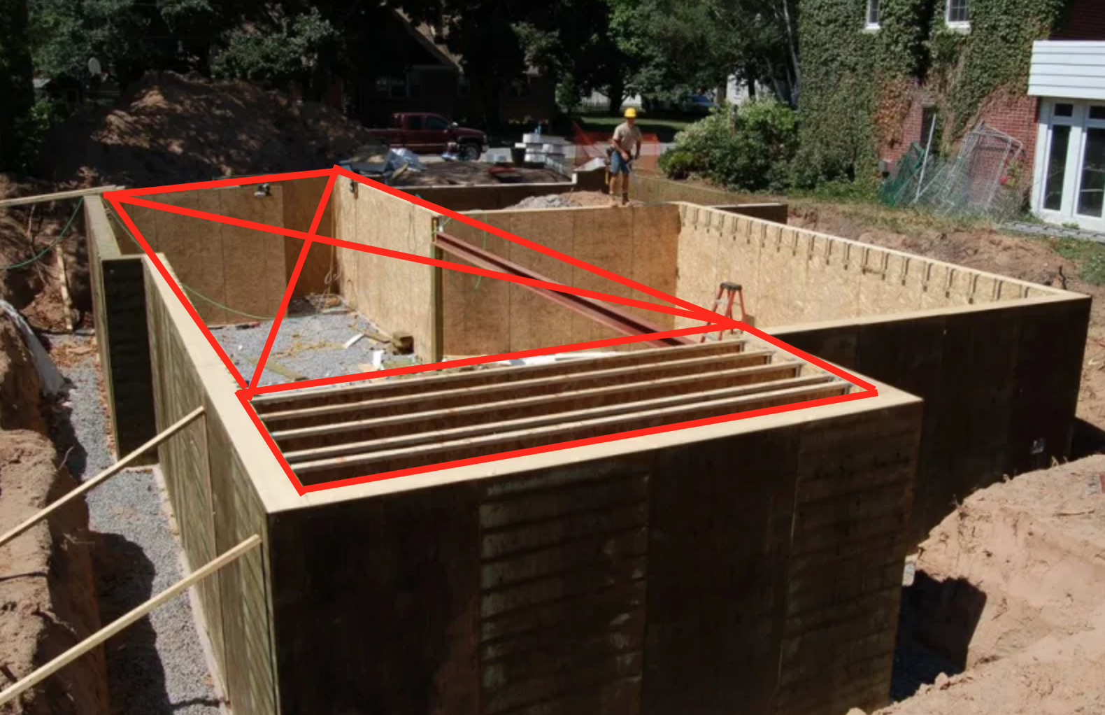 using house dimensions to find load bearing walls