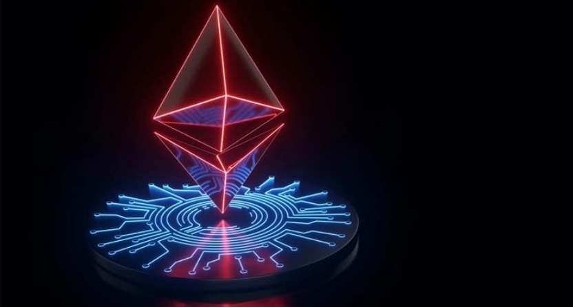 en enkel version av Ethereums logotyp i 3D