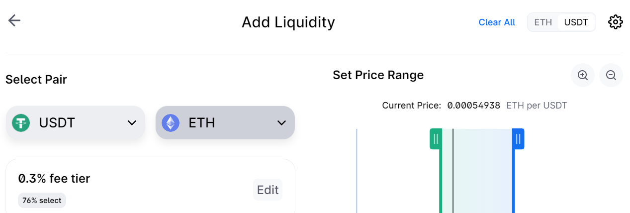 adding liquidity on uniswap
