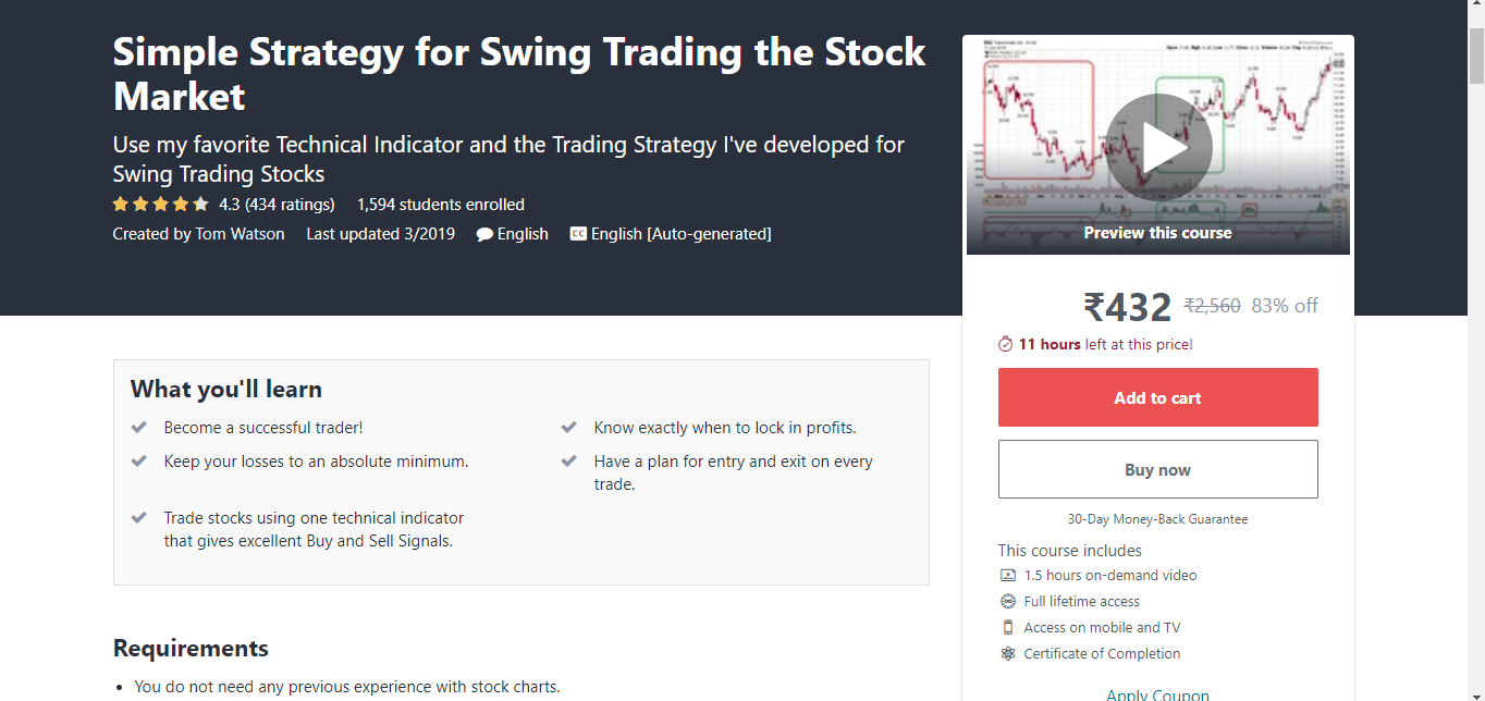 Simple Strategy for Swing Trading the Stock Market