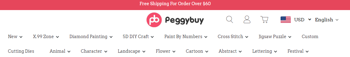 Peggybuy review - website navigation and product order