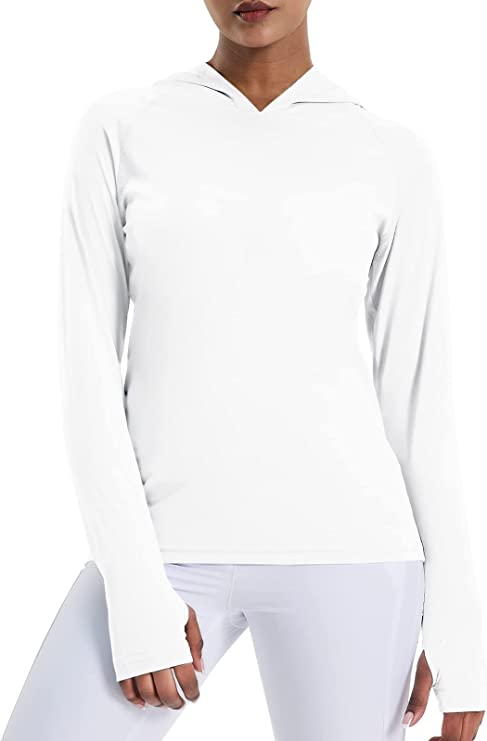 MIER Women's UPF 50+ Sun Protection Hoodie Shirt Long Sleeve Outdoor UV Shirt Running Hiking Tee Shirt, Quick Dry