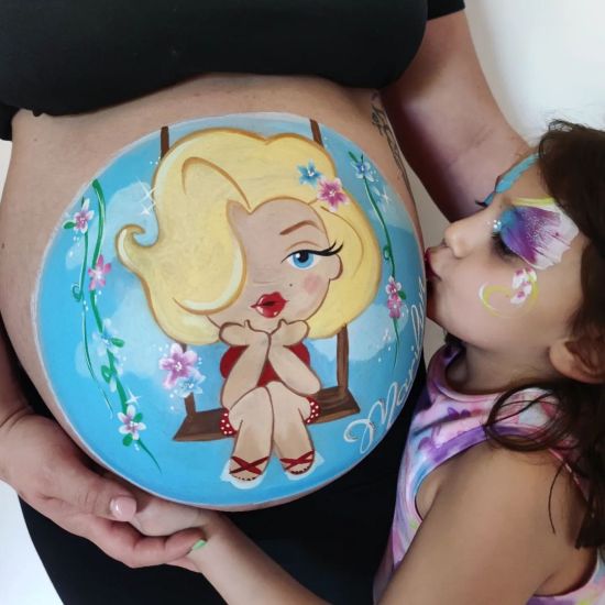 pregnant belly painting ideas girl