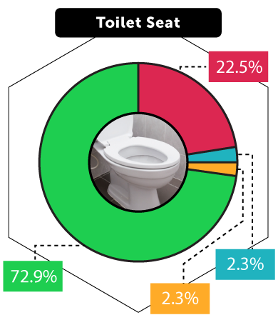 graphs of bacteria that is present on bathroom surfaces, including your faucet and toilet.   