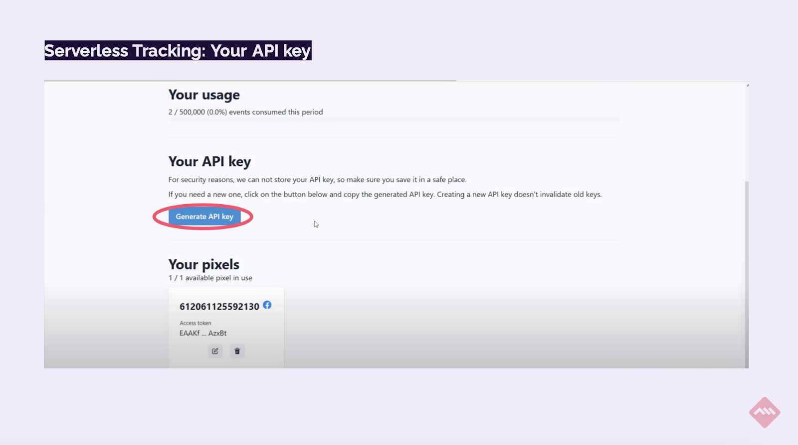 serverless tracking api key