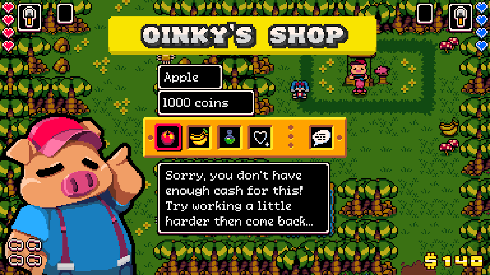 Oinky's shop, stocks everything you need to succeed!