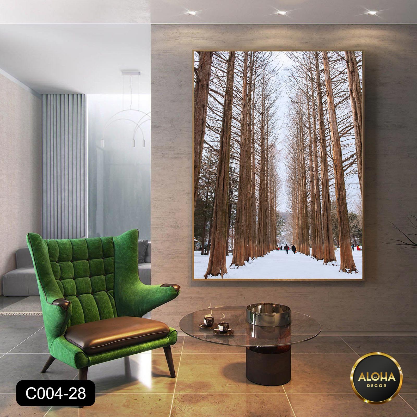 tranh cây cối mùa đông trang trí nội thất