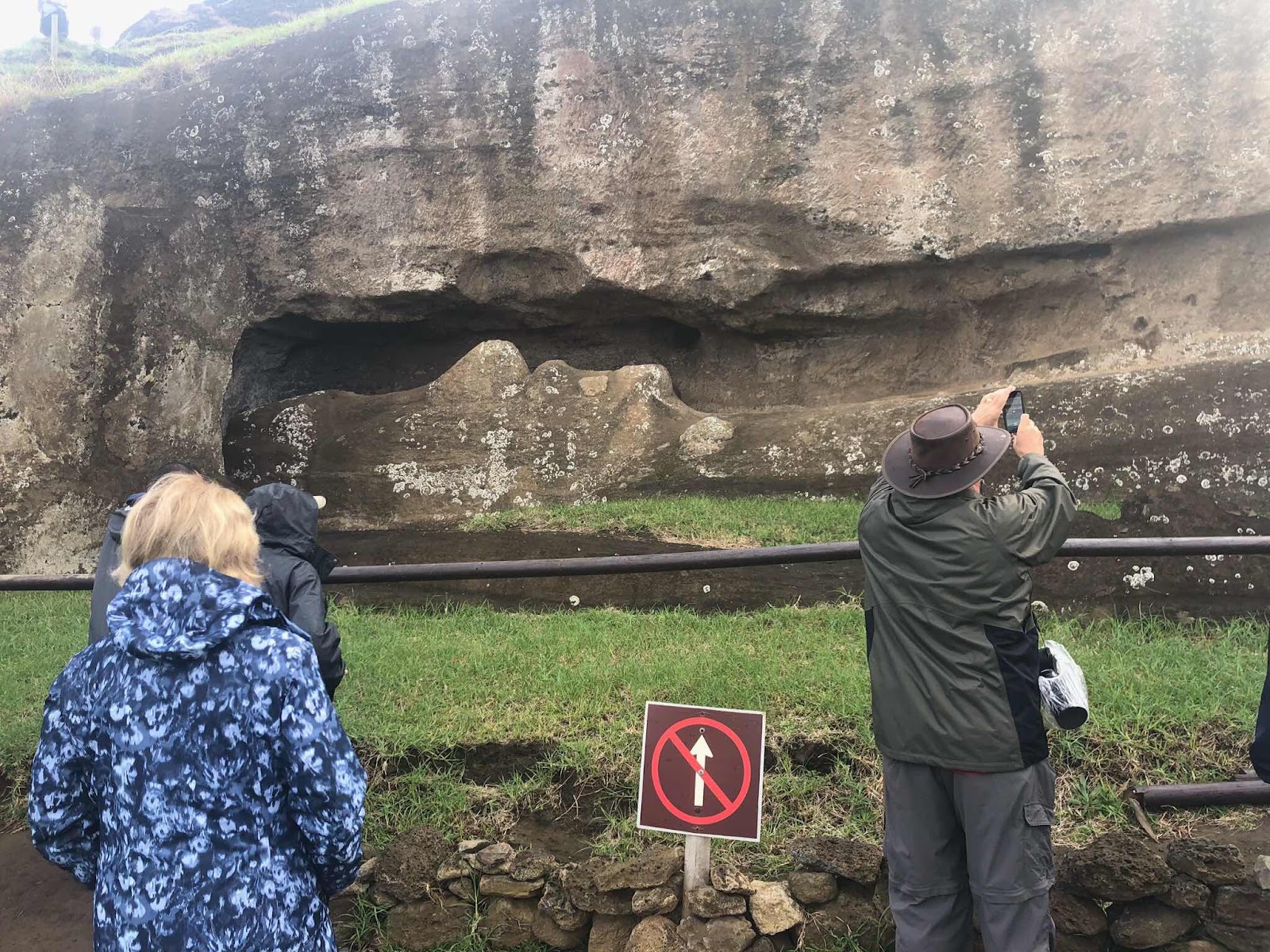 OCA Scott and Sandy examine the quarry where the Rapa Nui Moai were carved out of volcanic rock