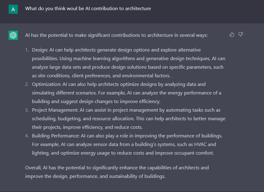 AI & architecture, where to?   Interviewing the machina