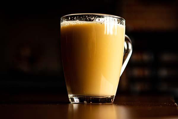 An image of a glass of butter coffee