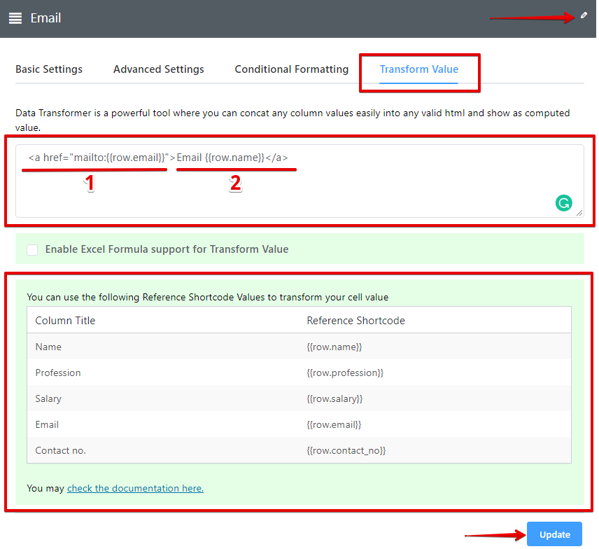 easy convert texts into hyperlinks in data table