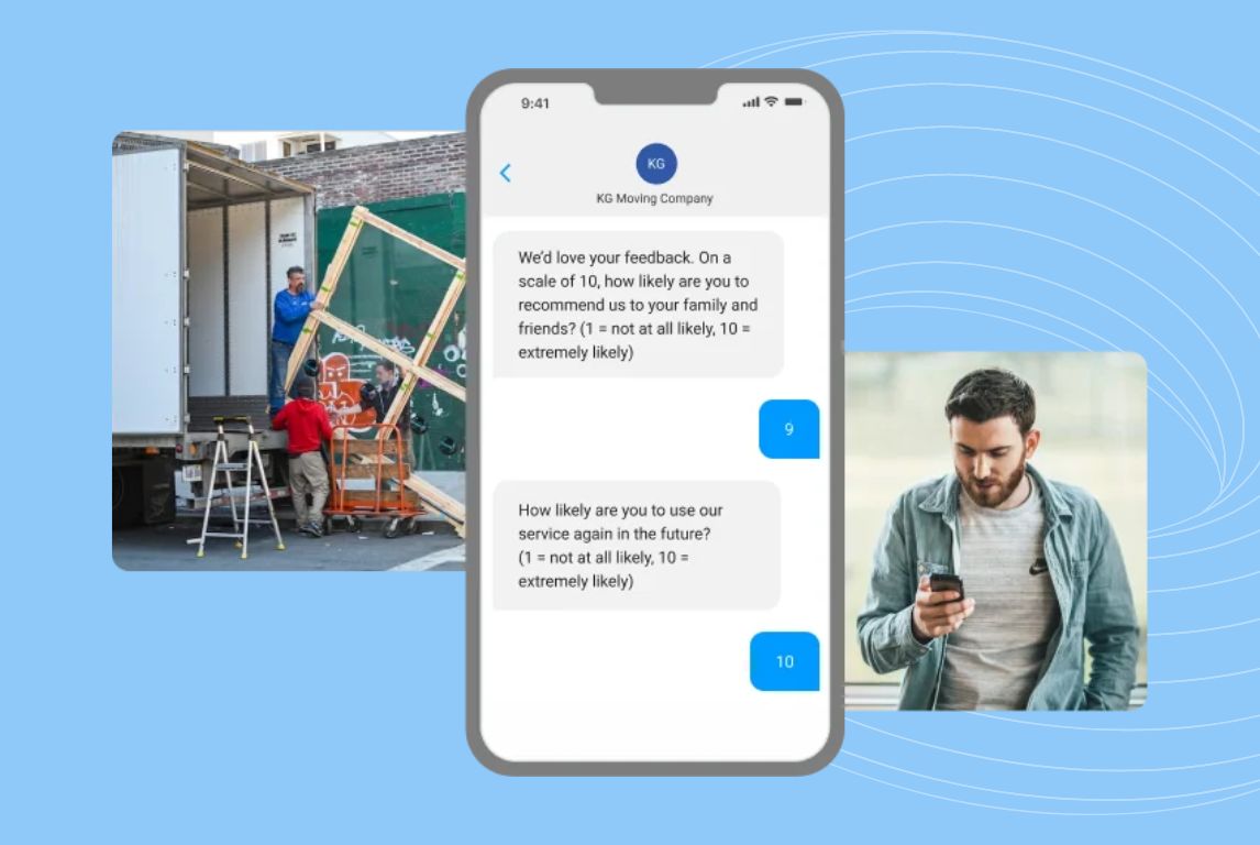 Image shows how Birdeye helps businesses send product surveys to their customers 