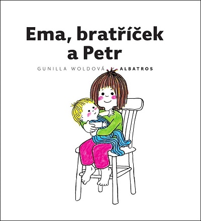 Knižní obálka s názvem "Ema, bratříček a Petr". 