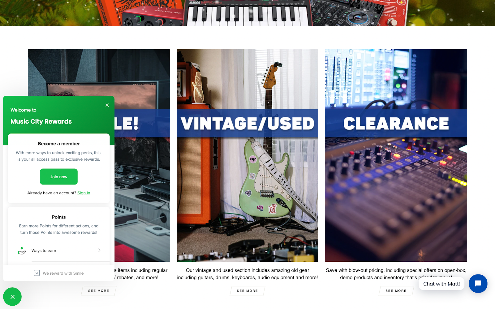Screenshot of Music City Canada’s homepage–How to find a hobby
