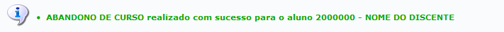 Figura 4: Mensagem de sucesso