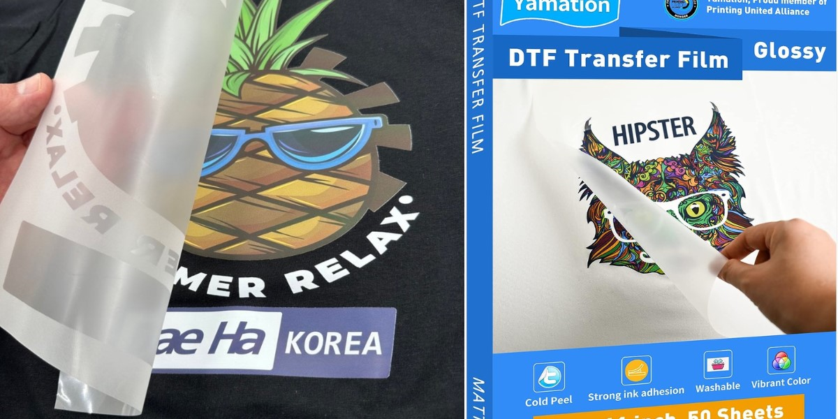 Peeling the film from a DTF design on a t-shirt and a book