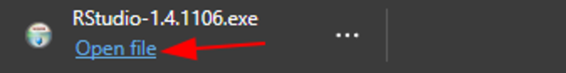 Open RStudio installer. Source: uedufy.com