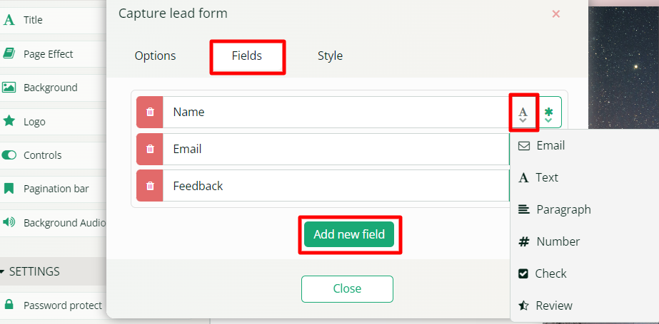 Create a lead generation form